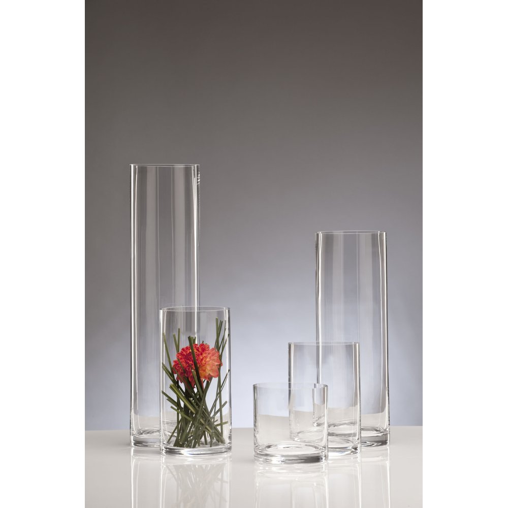 3x Glasvase CYLI Glas Vase Tischvase Blumenvase Zylinder 20 cm