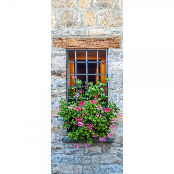 Banner Blumen-Fenster, 75 x 180 cm