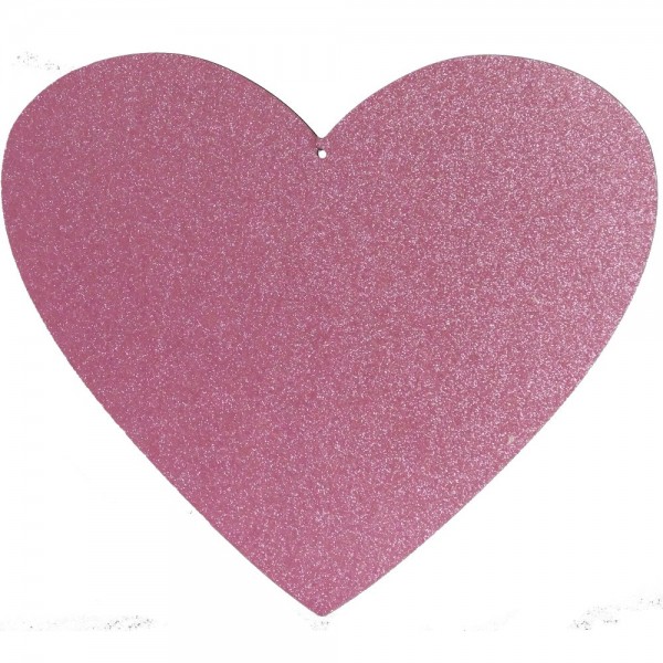 Herz Glitter 2D rosa,B 59 x H 51 cm