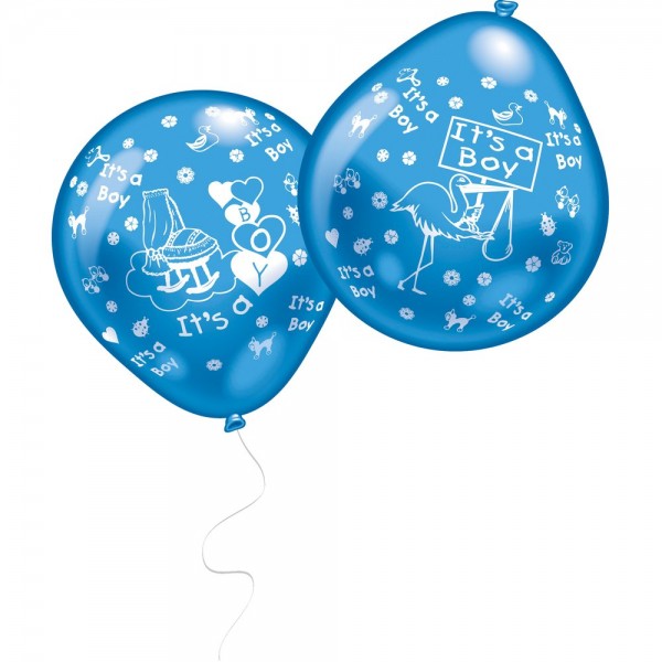Luftballons Baby 10 Stück It`s a Boy blau, 75-85 cm Umfang