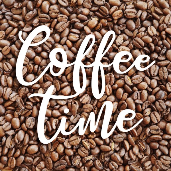 Banner Quadro Coffee Time braun/weiß, 75 x 75 cm