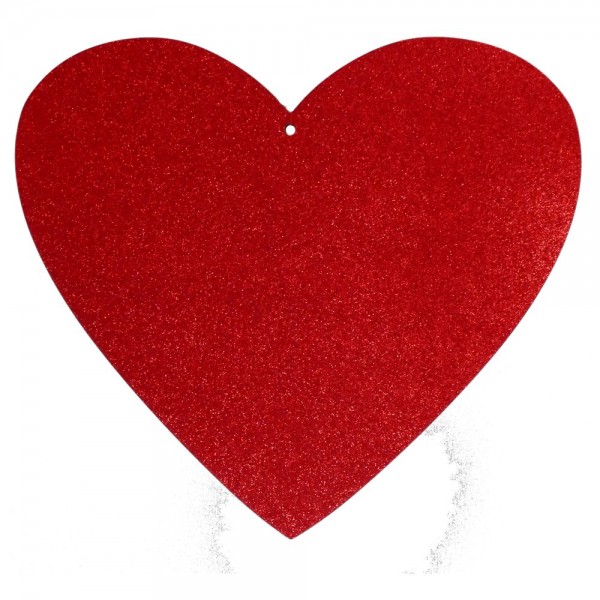 Herz Glitter 2D rot, B 40 x H 35 cm