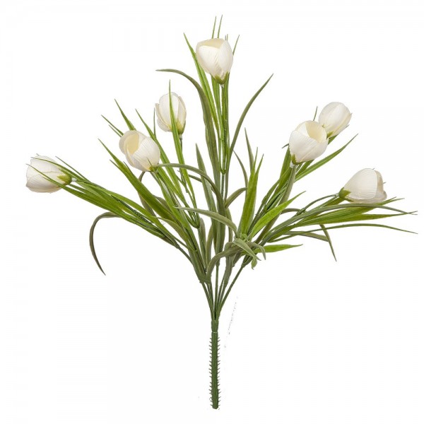 Krokus mit 7 Blüten grün/weiß, 38 cm, Ø 25 cm